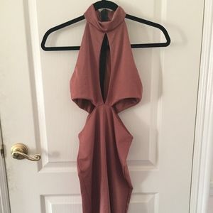 Missguided Midi Bodycon Copper Dress w/ Cutouts